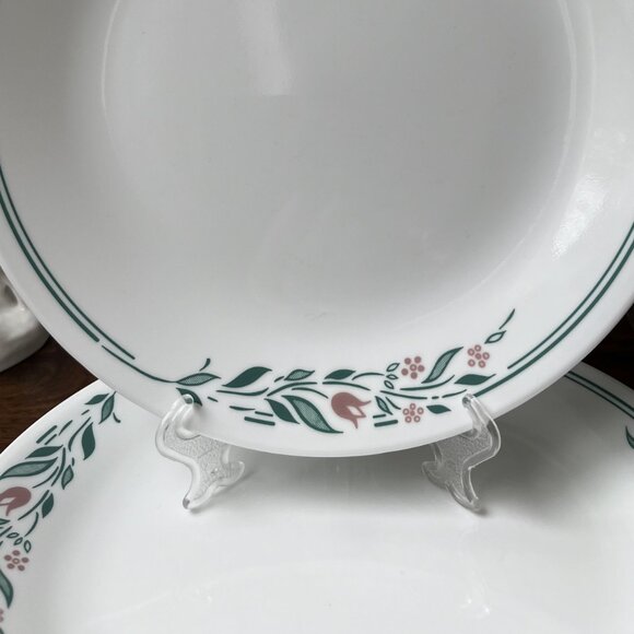 Corelle Vitrelle Rosemarie 6 Dinner Plates 10.25" Pink Flowers - Picture 3 of 10